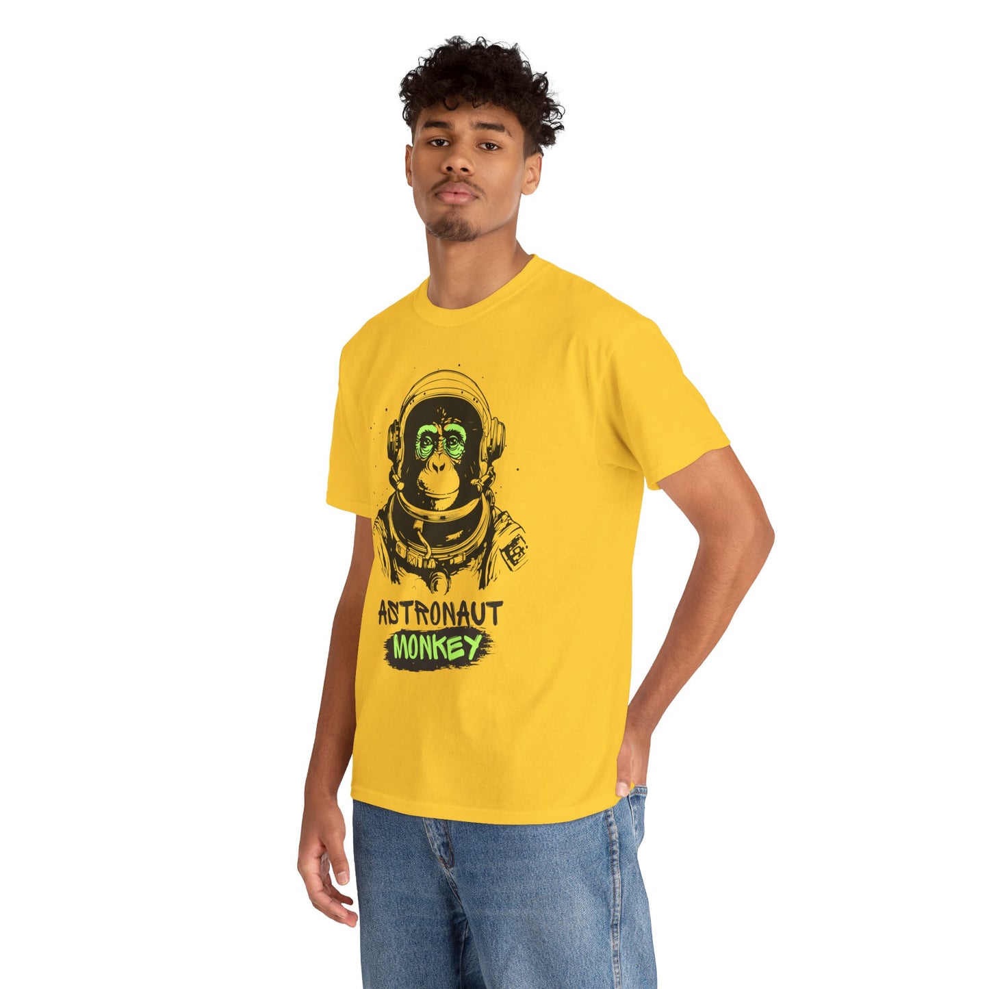 Astronaut Monkey - Unisex Heavy Cotton Tee