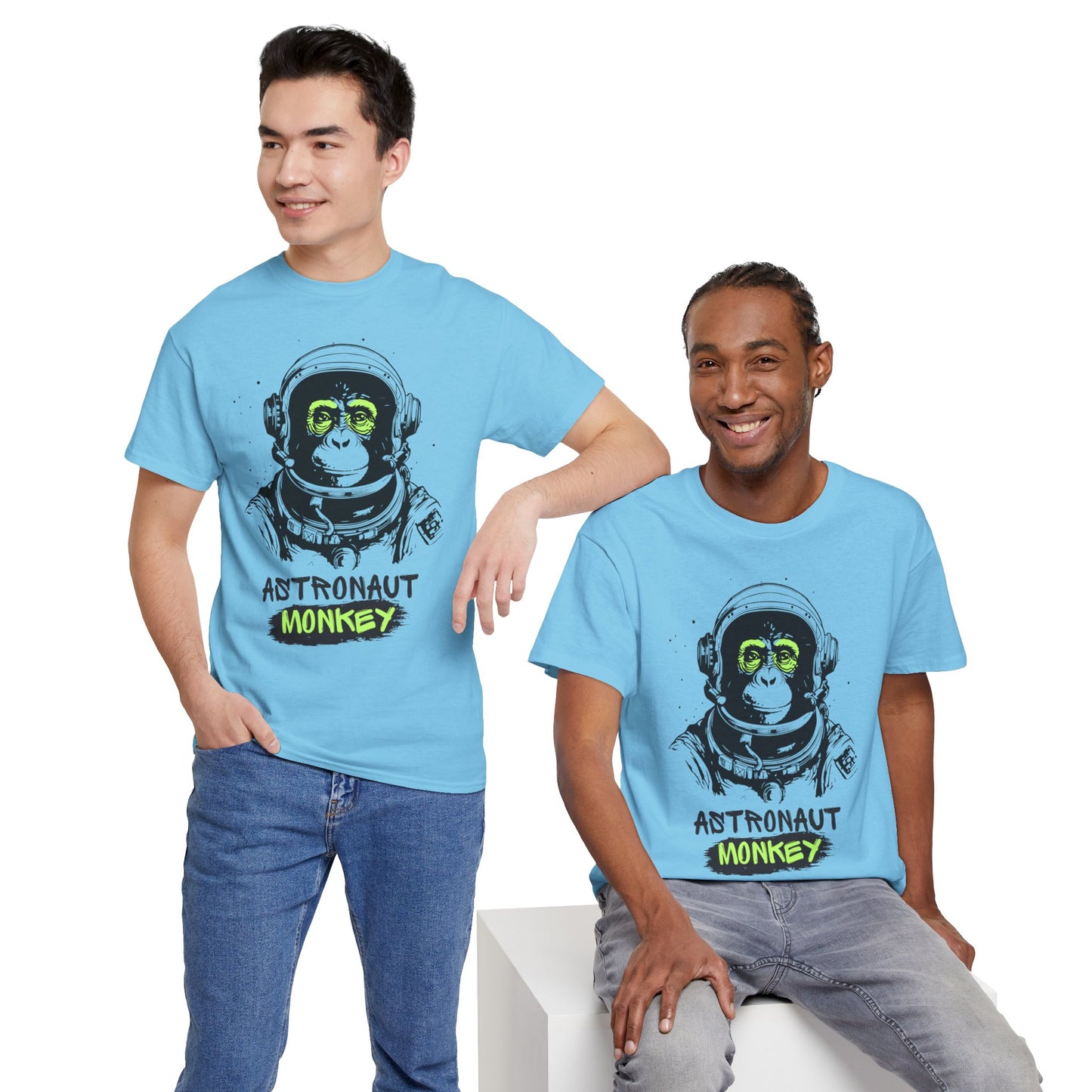 Astronaut Monkey - Unisex Heavy Cotton Tee