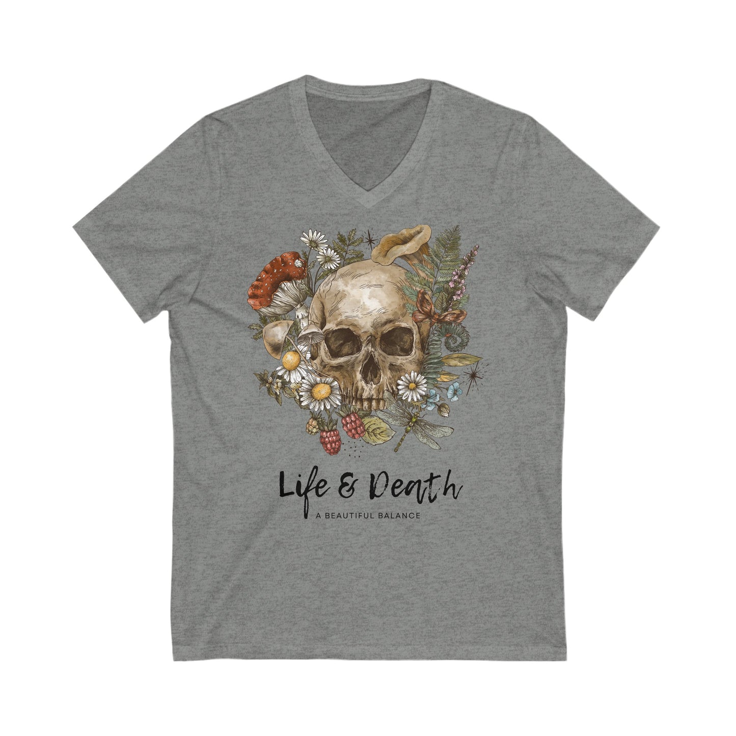 Women's Skull - Jersey Short Sleeve V-Neck Tee