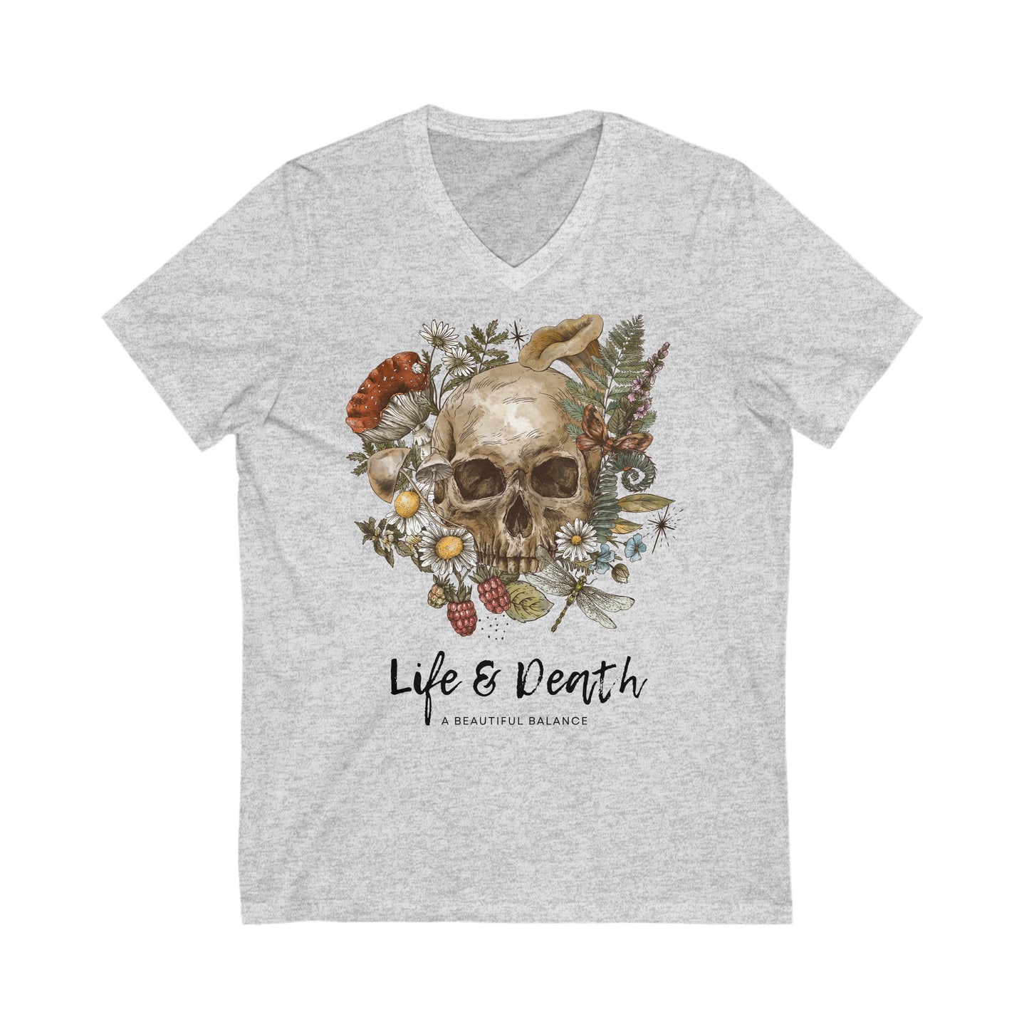 Women's Skull - Jersey Short Sleeve V-Neck Tee