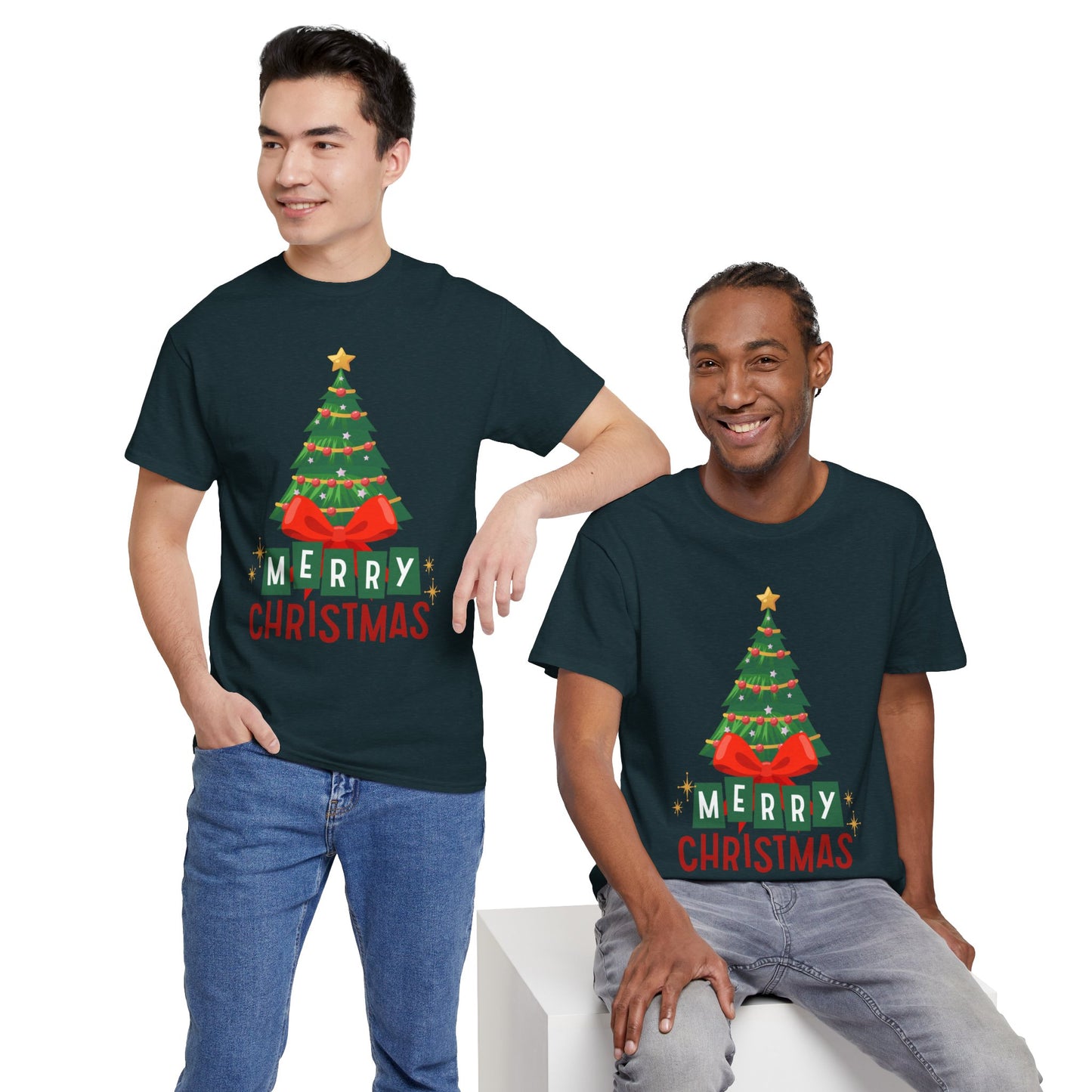Merry Christmas - Heavy Cotton Tee (Express Delivery available)