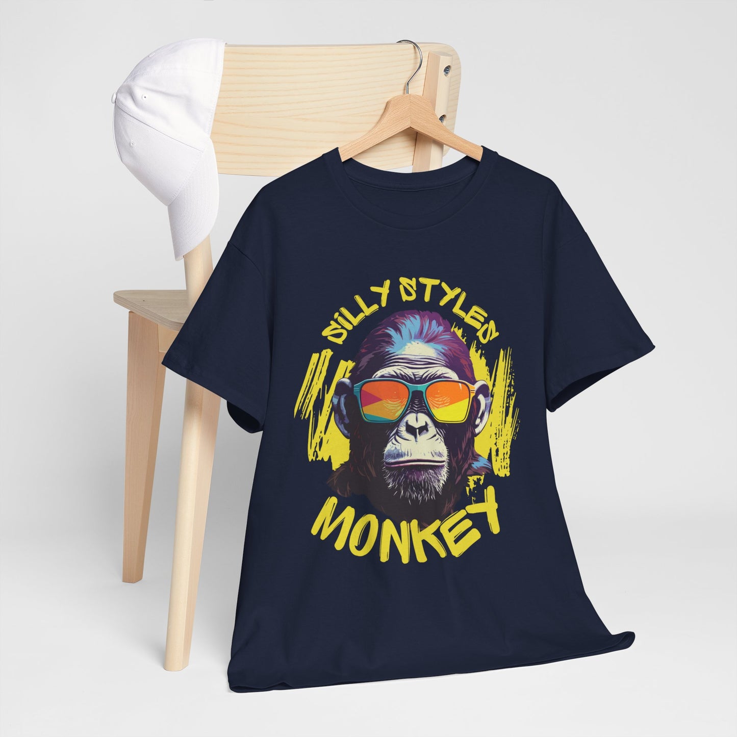 Monkey - Men 's Heavy Cotton Tee (Express Delivery available)