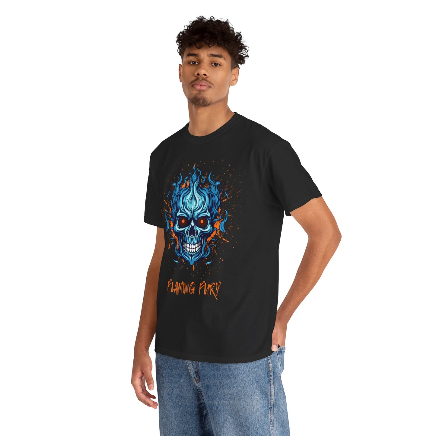 Flaming - Men Heavy Cotton Tee (Express Delivery available)