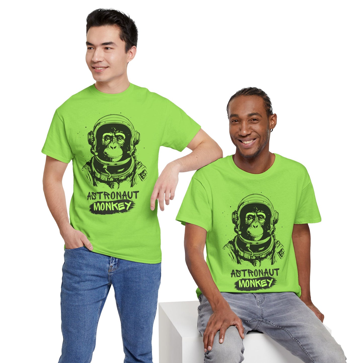 Astronaut Monkey - Unisex Heavy Cotton Tee