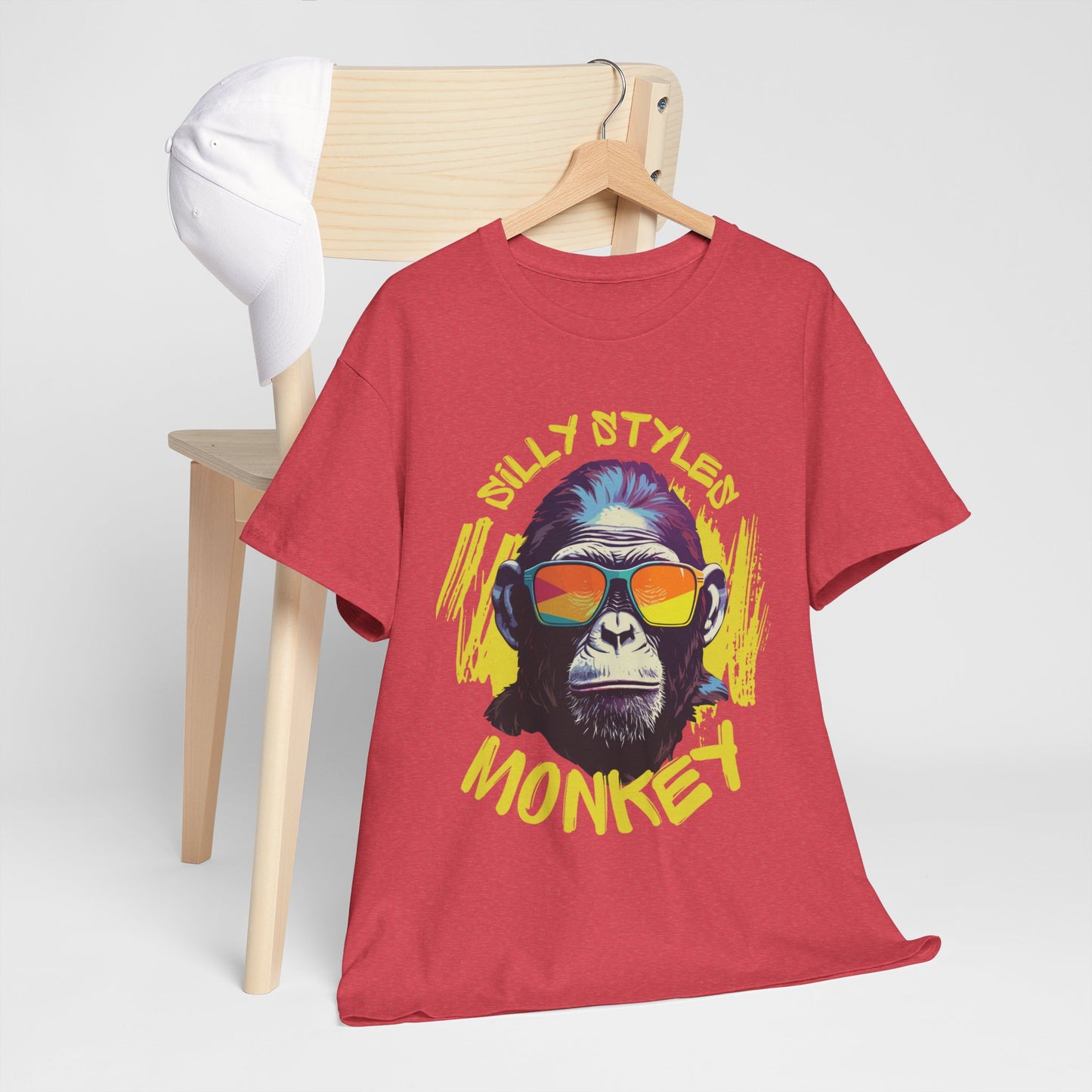 Monkey - Men 's Heavy Cotton Tee (Express Delivery available)
