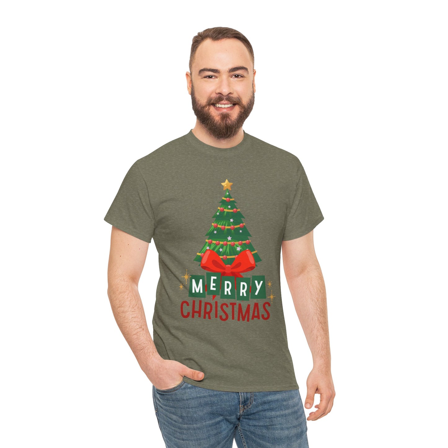 Merry Christmas - Heavy Cotton Tee (Express Delivery available)