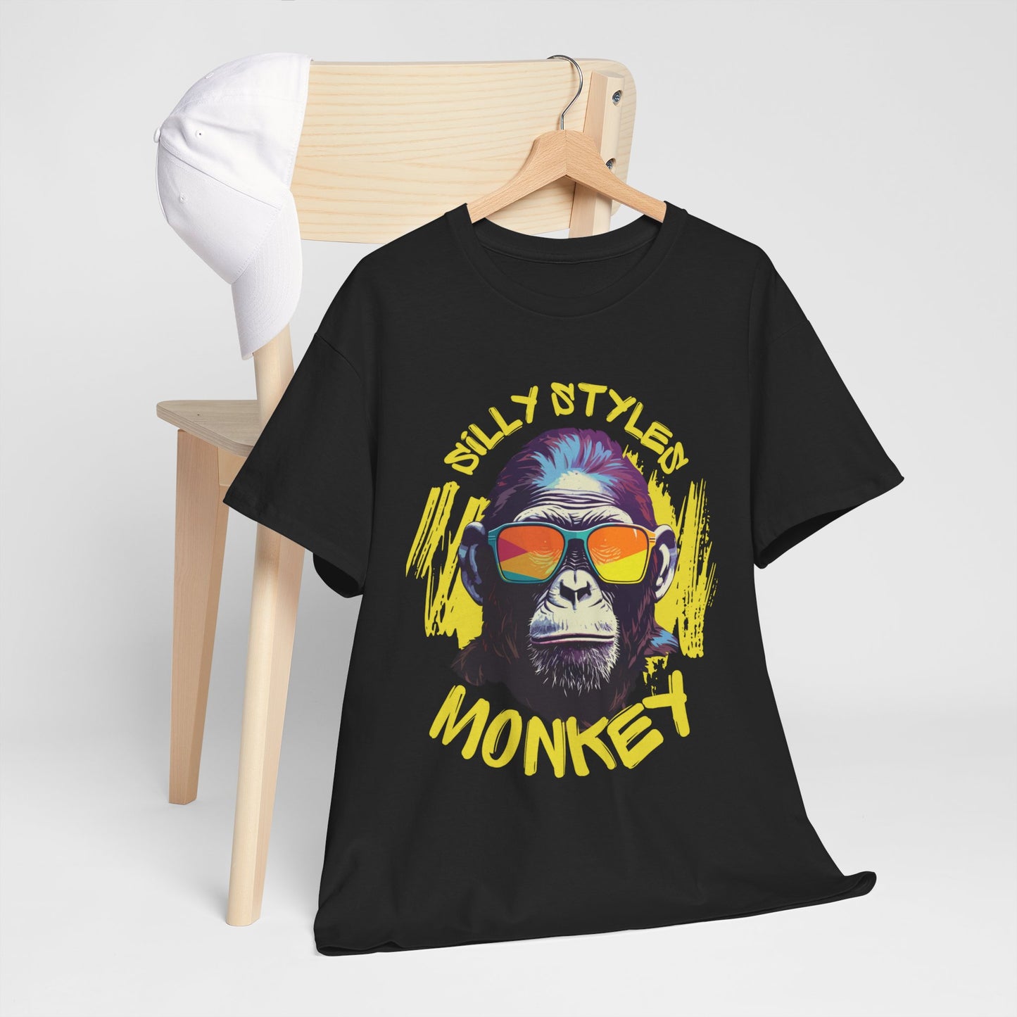 Monkey - Men 's Heavy Cotton Tee (Express Delivery available)