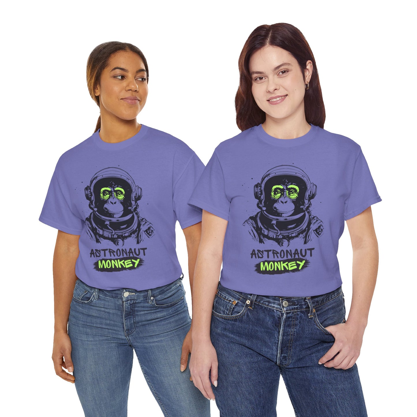 Astronaut Monkey - Unisex Heavy Cotton Tee