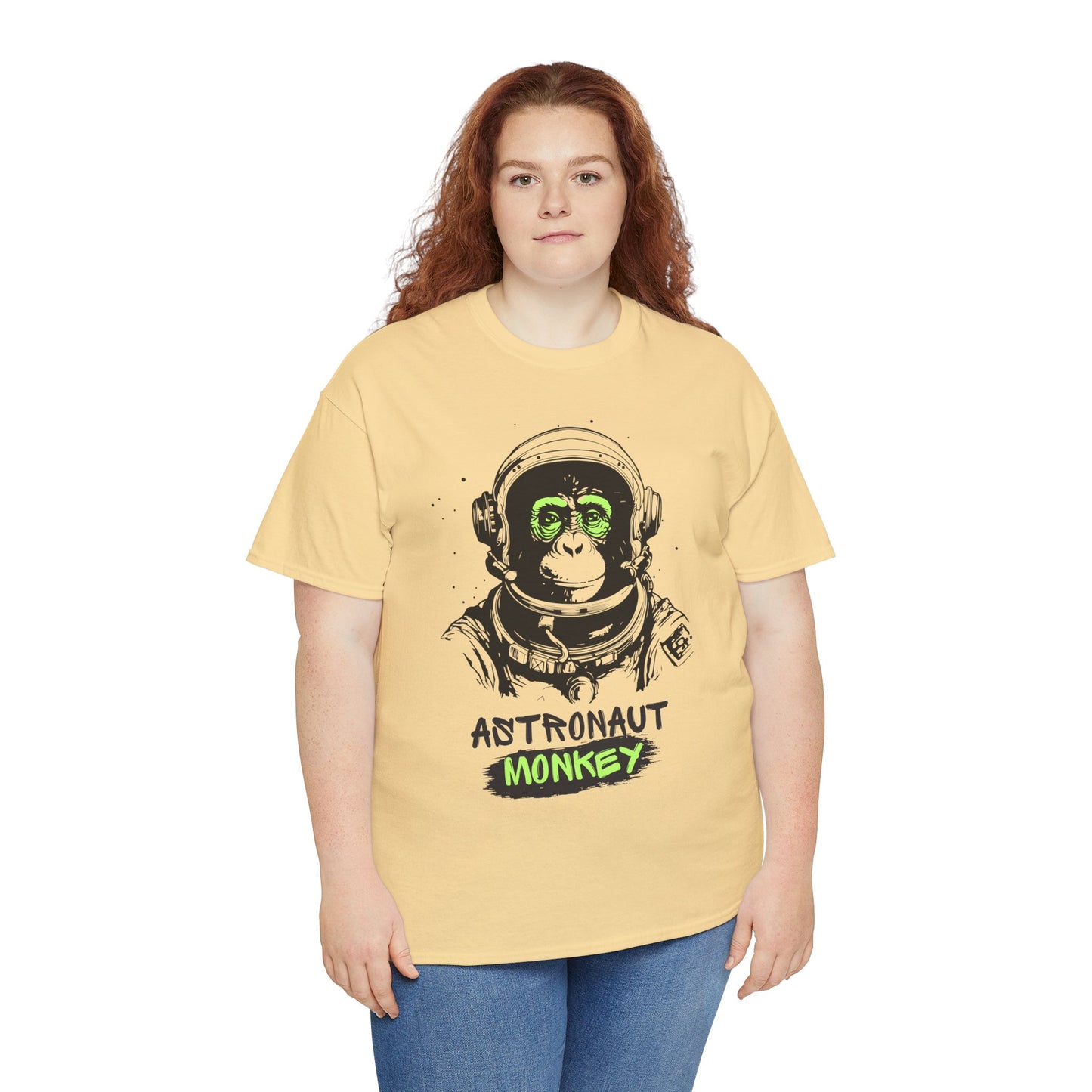 Astronaut Monkey - Unisex Heavy Cotton Tee