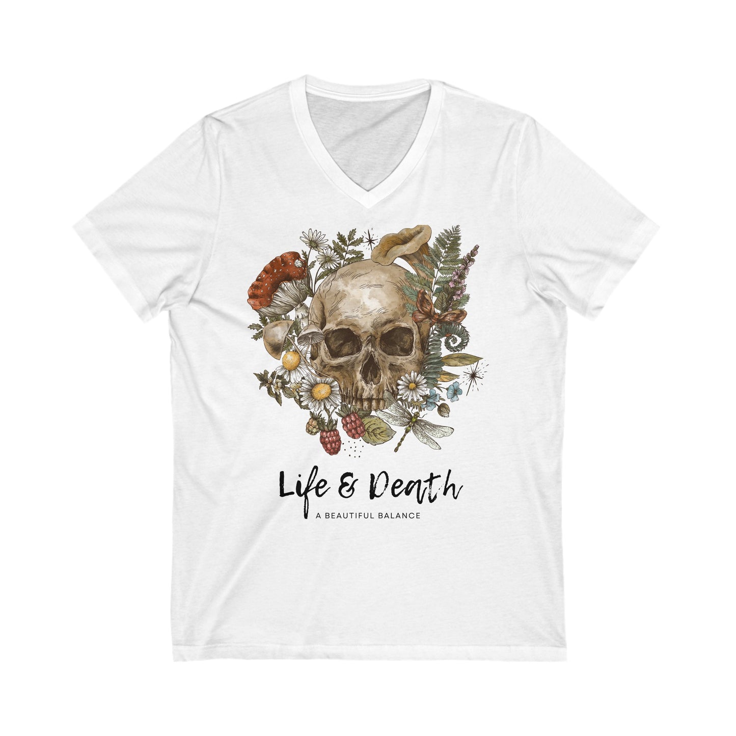 Women's Skull - Jersey Short Sleeve V-Neck Tee
