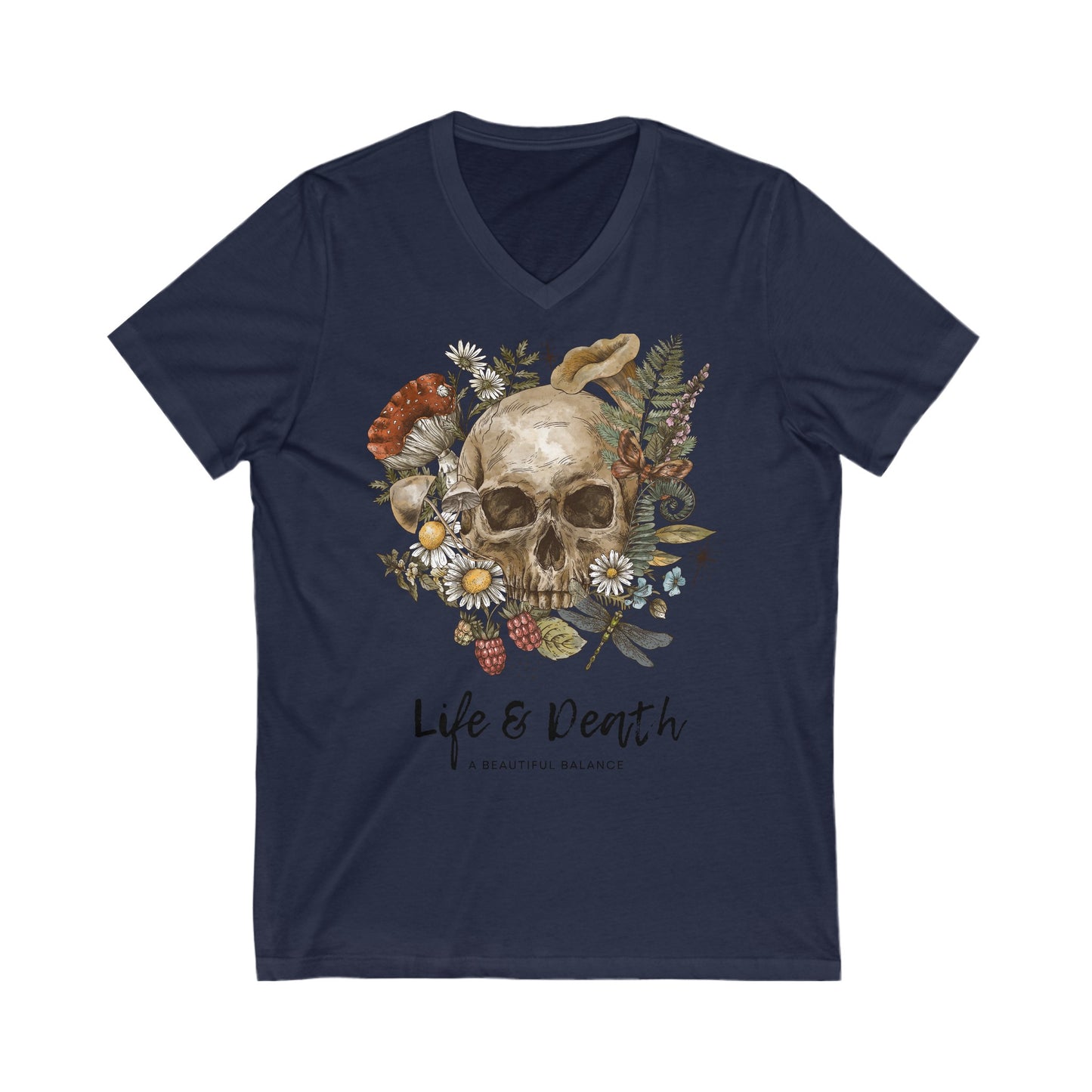 Women's Skull - Jersey Short Sleeve V-Neck Tee
