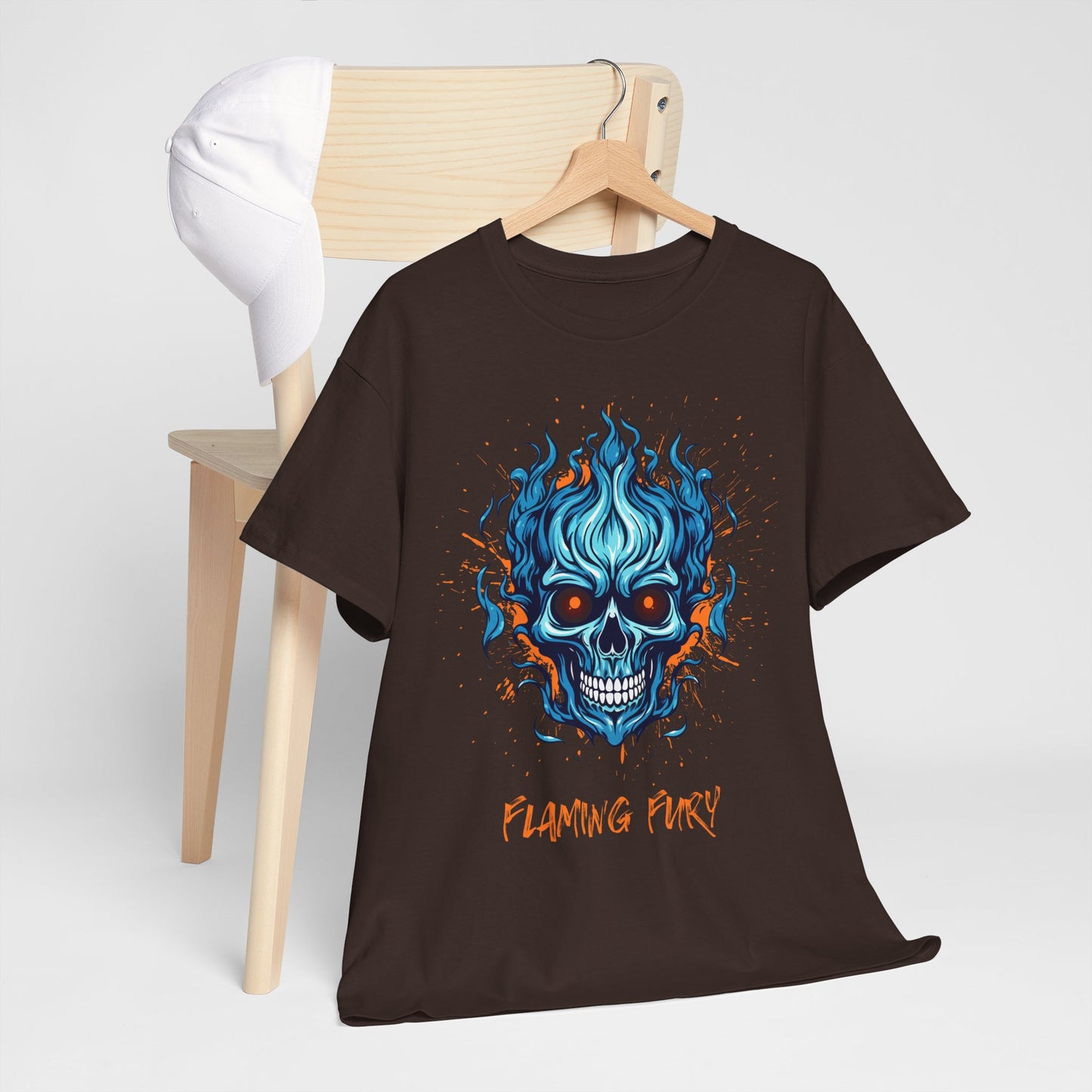 Flaming - Men Heavy Cotton Tee (Express Delivery available)
