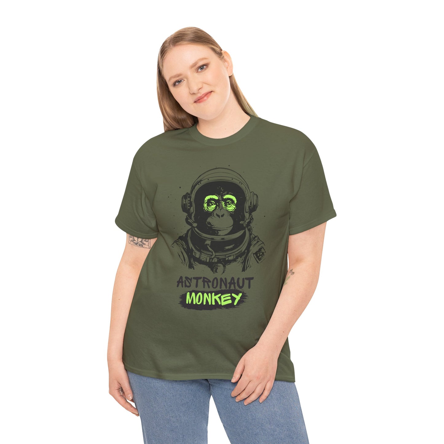 Astronaut Monkey - Unisex Heavy Cotton Tee