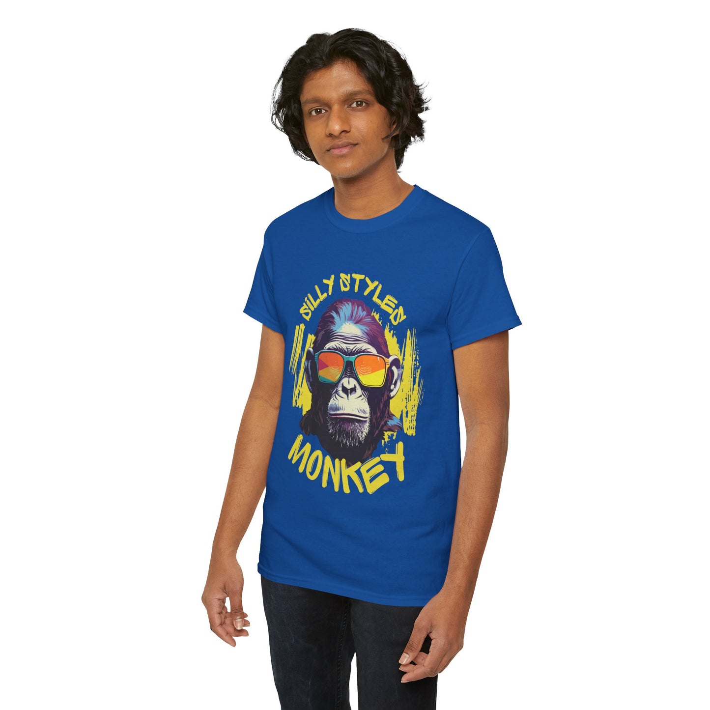 Monkey - Men 's Heavy Cotton Tee (Express Delivery available)