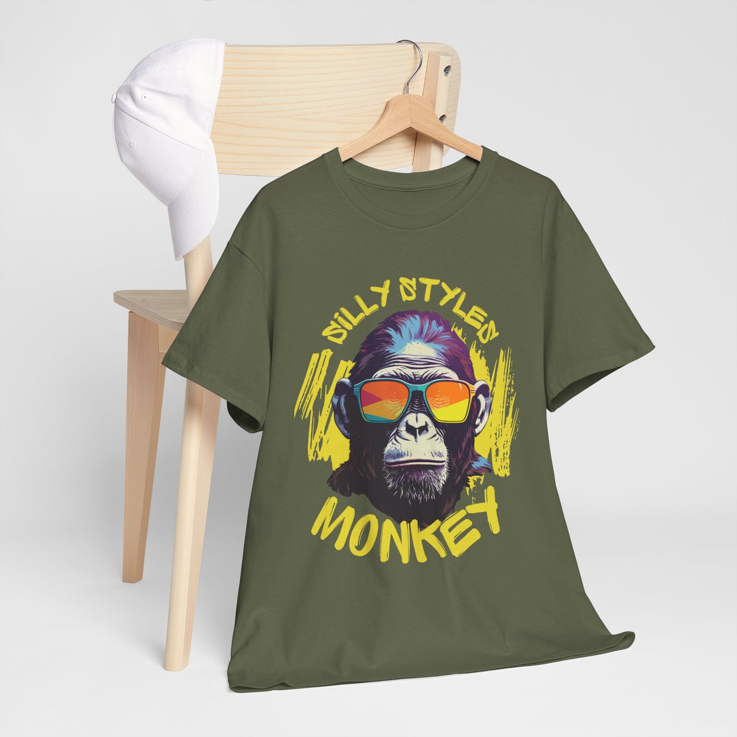 Monkey - Men 's Heavy Cotton Tee (Express Delivery available)