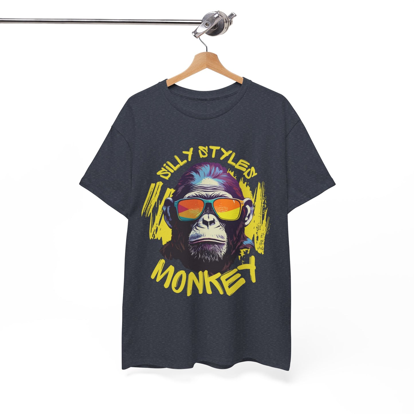 Monkey - Men 's Heavy Cotton Tee (Express Delivery available)
