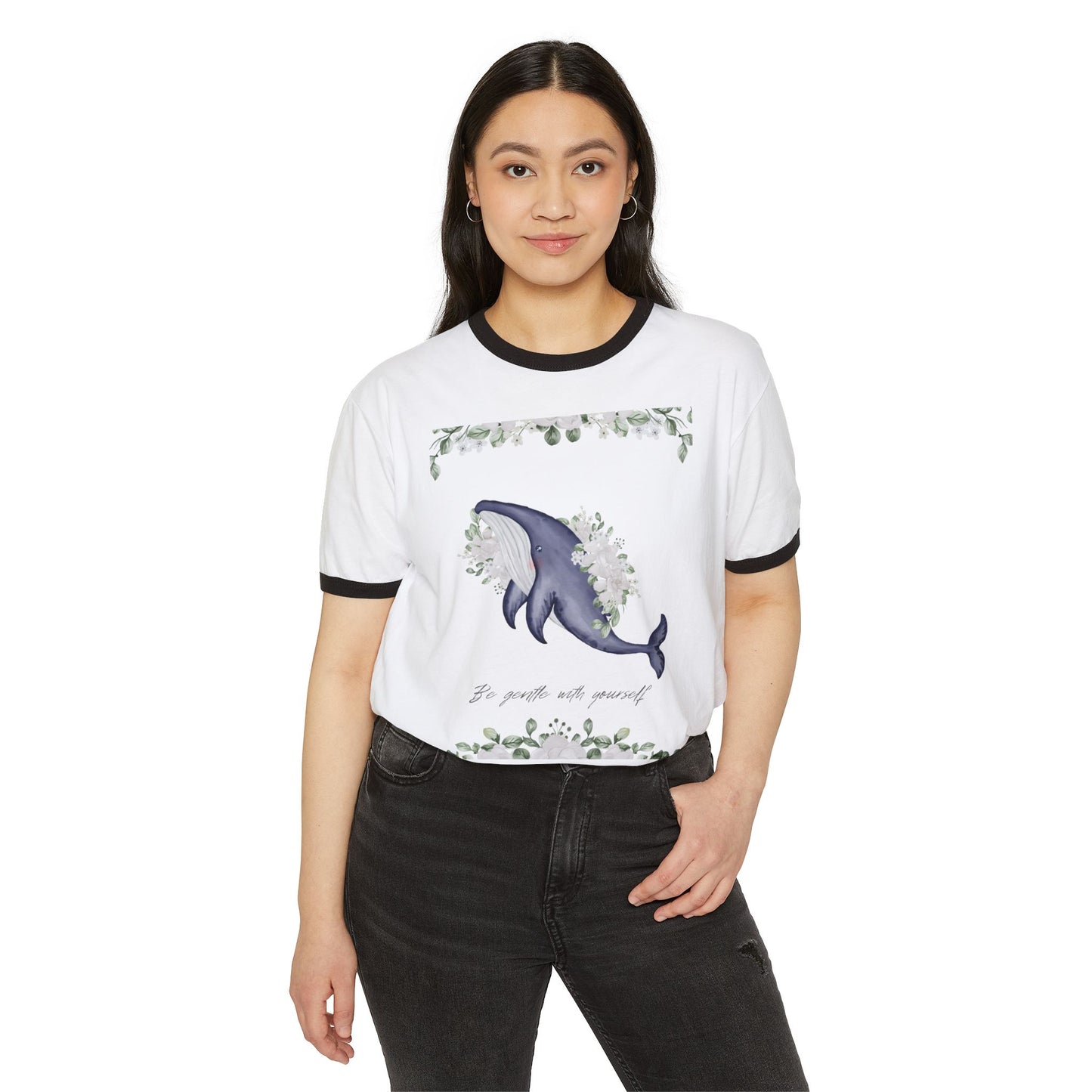 Whale Cotton Ringer T-Shirt
