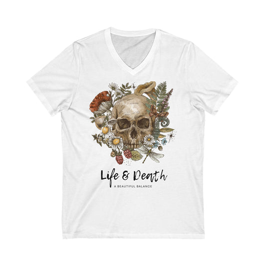 Women's Skull -  Jersey Short Sleeve V-Neck Tee