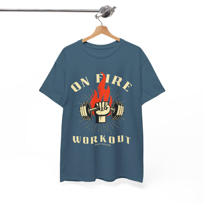 Workout - Men's Heavy Cotton Tee (Express Delivery available)